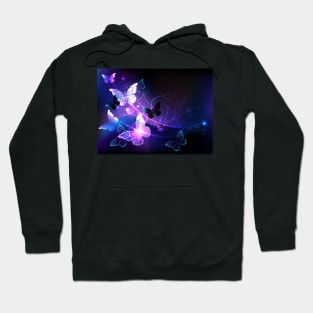 Background with Night Butterflies Hoodie